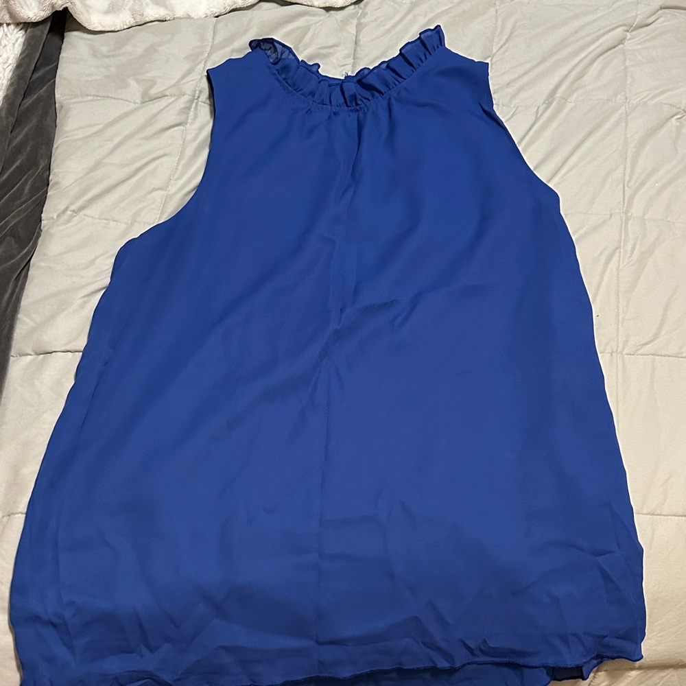 Elegant Blue Sleeveless Top